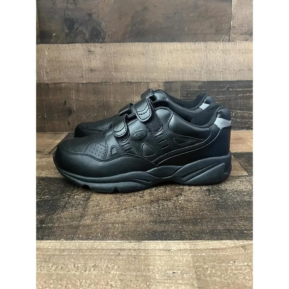 New Propet Stability Walker Men's Size 10.5 2Ewide Black Strappy Sneakers Walk